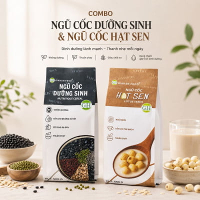 Combo Tiết Kiệm Ngũ Cốc Dưỡng Sinh + Ngũ Cốc Hạt Sen