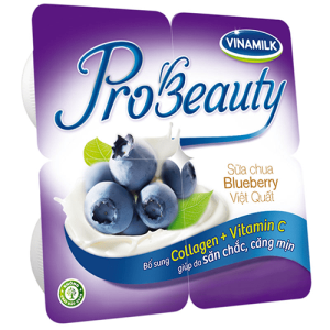 Sữa chua ăn Probeauty vị việt quất- 4 hộp 100g